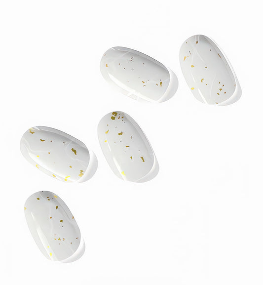 NOVA, Female Founded, Semi Cured Gel Nail Strips (Moonstone) - The 10 Minute Manicure. Salon-Quality, Works with Any Nail Lamp, Easy to Apply & Remove - Incl. Nail File & Wooden Stick (Moonstone)