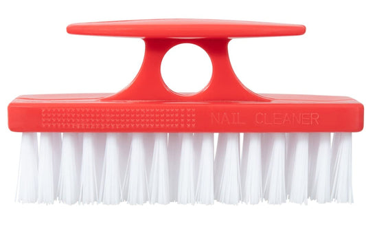 Superio Nail Brush Cleaner with Handle - Durable Brush Scrubber To Clean Toes, Fingernails, Hand Scrubber All Surface Cleaning, Red Heavy Duty Scrub Brush Stiff Bristles, Easy To Hold