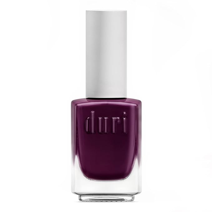 duri Nail Polish, 687 Puff Plum Tarts, Deep Burgundy Red, Full Coverage, Glossy Finish, Fast Drying, Long Lasting, 0.45 Fl Oz