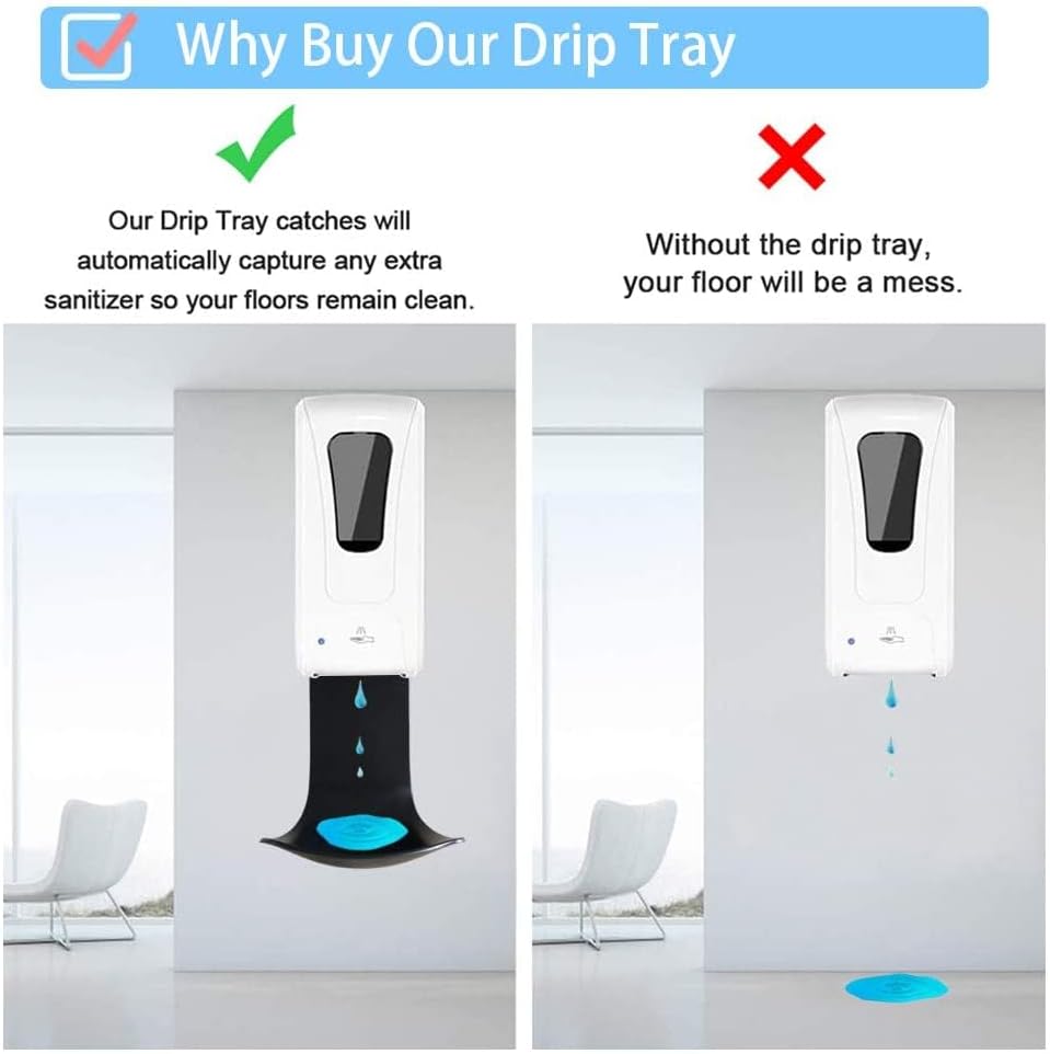 6 Pcs Drip Tray for Wall Mounted Soap Dispenser, Prevent Dripping and Spraying, Dispenser Stand, Black