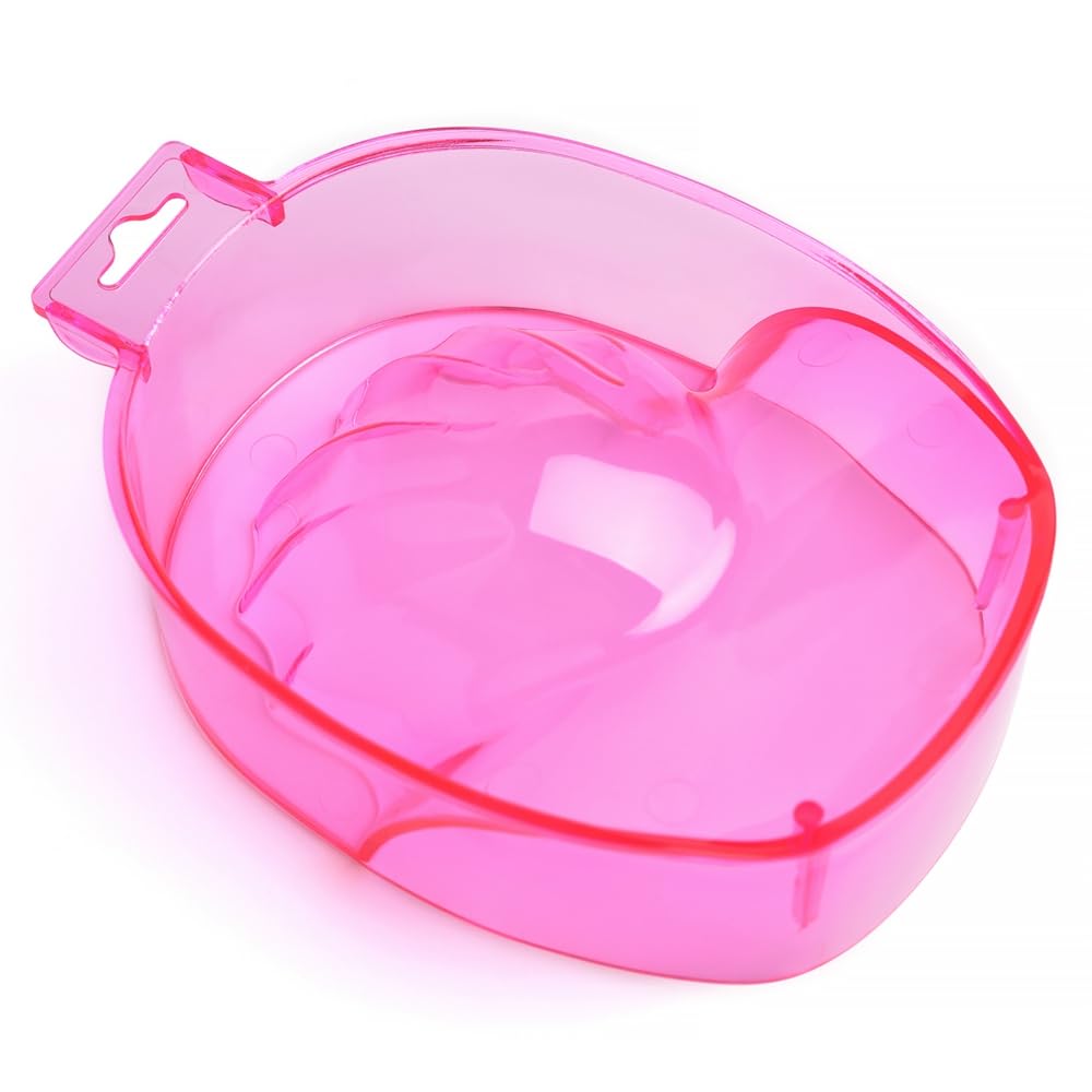 Nail Spa Soak Bowl Gel Polishing Remover Manicure Soaking Bowl Clear Acrylic Nail Soak Bowl Warm Water Bowl Hand Bowl With Handle Hand Care Tools, Rose Red