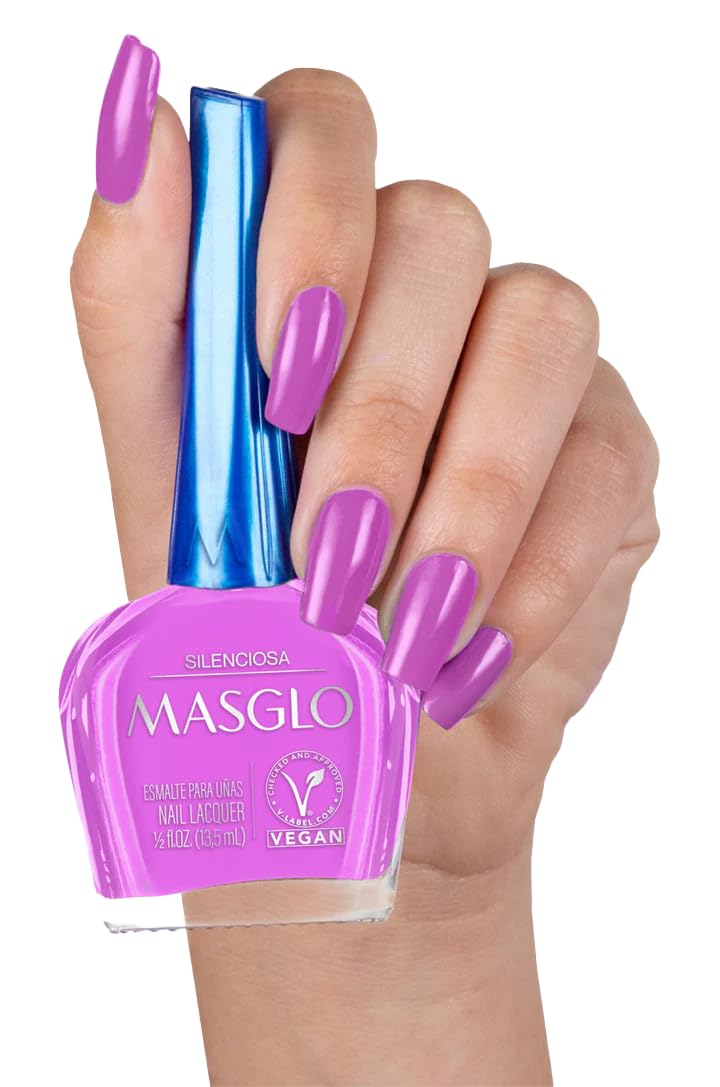 MASGLO Tradicional – Nail Polish 13-Free Formula, Up to 7 Days of Wear, High-Coverage & Glossy Finish, Vegan – (0.5 oz)