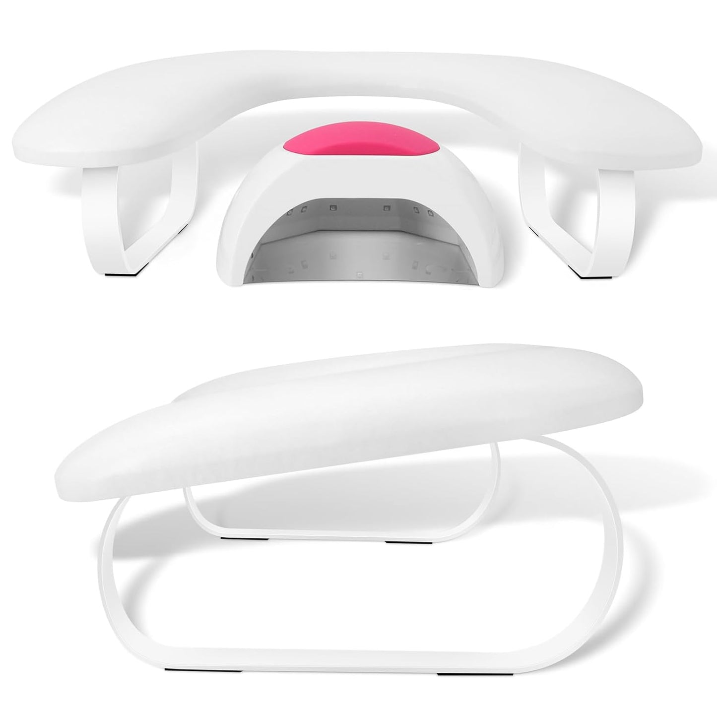 Arm Rest for Nails Tech Upgraded 10° Inclined, U-Shaped Manicure Nail Arm Rest Stand, Nail Armrest for Nail Tech Hand Rests, White