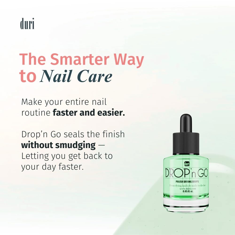 duri Drop'n Go Quick Dry Nail Drops - Fast Drying Drops for Long Lasting Nail Polish 0.45 fl. oz. (Pack of 1)