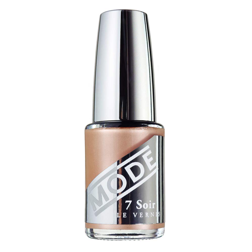 MODE Pearl Beige Champagne Nail Polish, Long Lasting Nail Lacquer, Pigment Rich Pearly Color, Chip Resistant Strengthening Protection, Made in NY USA, 7 Soir Le Vernis, Slip Into Nude