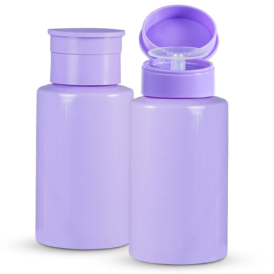 Push Down Pump Dispenser Bottles: Refillable Liquid Containers for Alcohol, Nail Polish Makeup Remover, Salon, Hospital, Travel Use