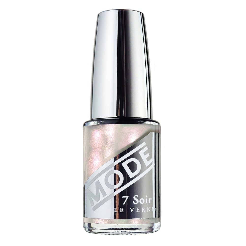 MODE Shimmery Pink Frosted White Gold Pearly Nail Polish, Long Lasting Nail Lacquer, Chip Resistant, Strengthening, Nourishing Protection, NY Made, 7 Soir Le Vernis - Tangled In Tulle