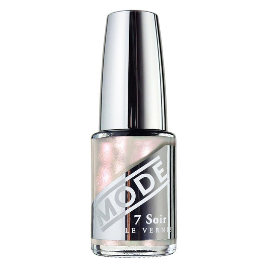 MODE Shimmery Pink Frosted White Gold Pearly Nail Polish, Long Lasting Nail Lacquer, Chip Resistant, Strengthening, Nourishing Protection, NY Made, 7 Soir Le Vernis - Tangled In Tulle