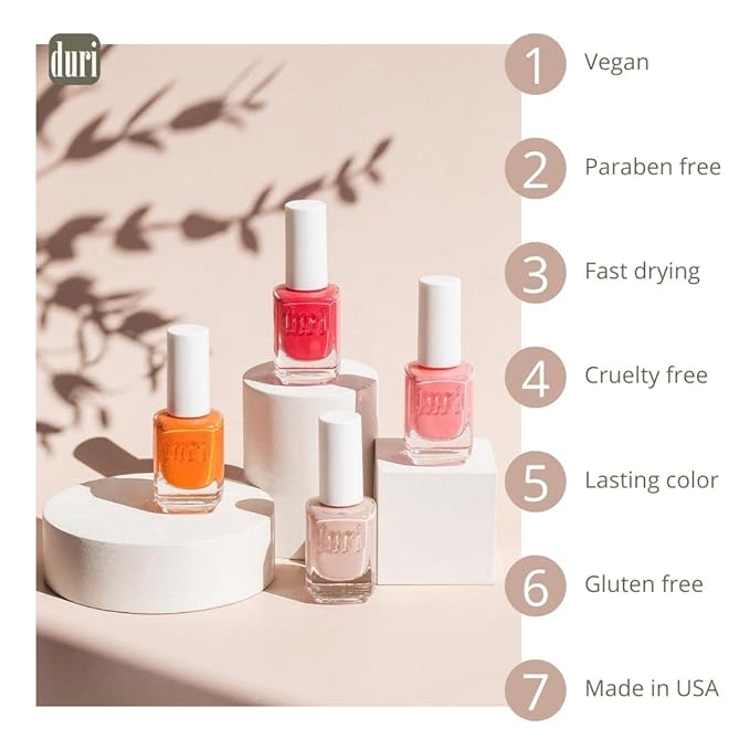duri Nail Polish, 697 Forces of The City, Pastel Light Orange, Full Coverage, Glossy Finish, 0.45 Fl Oz