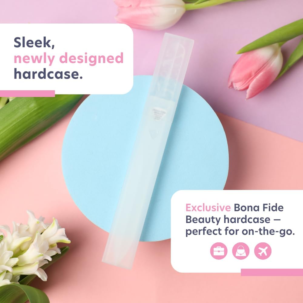 Bona Fide Beauty Czech Glass Nail File for Natural Nails (Floral Design), Giftable Box and New Travel Hardcase Included