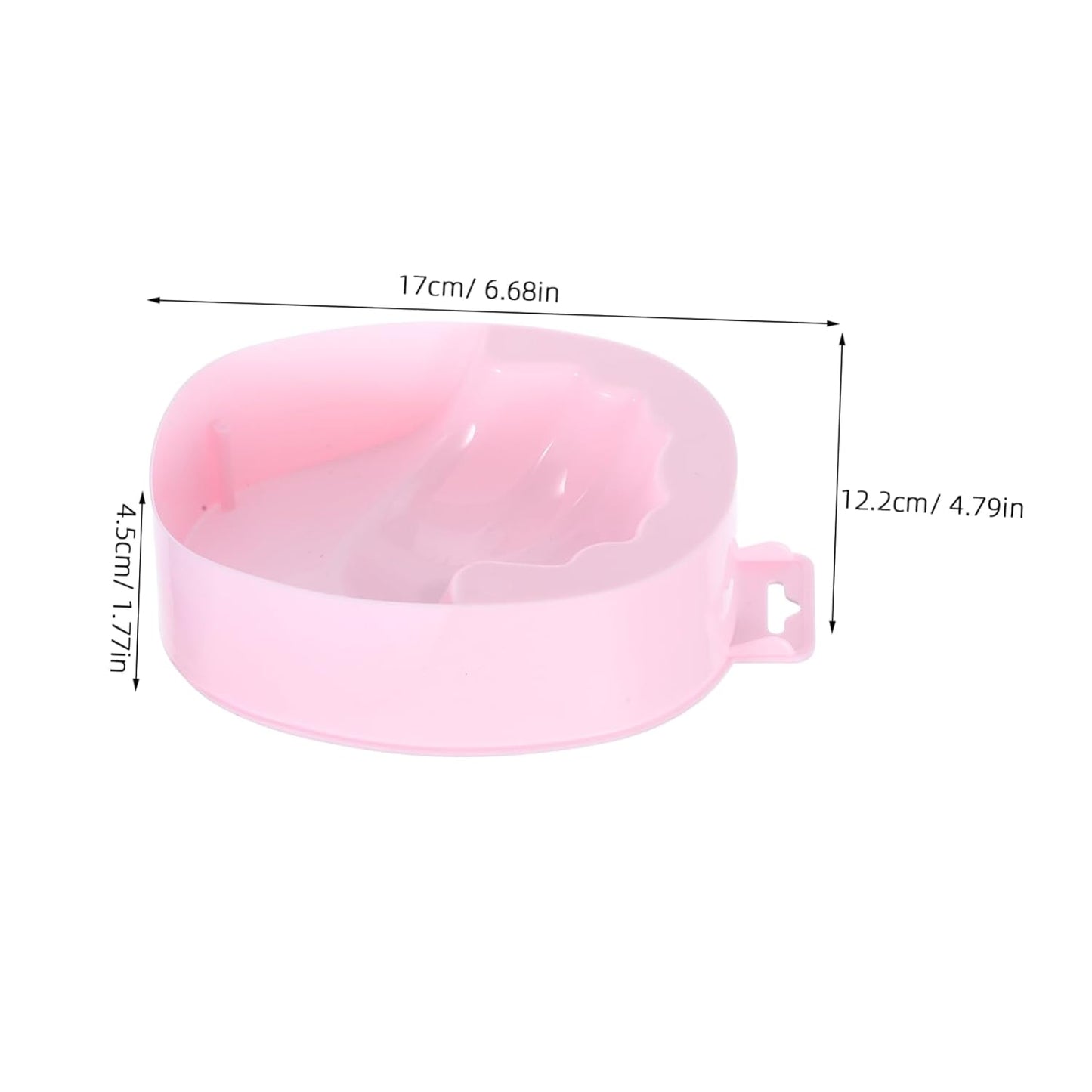 Mipcase Manicure Hand Dish Nail Soaker Dish Spa- Bowl Nail Art Bowl Plastic Rectangular Pink
