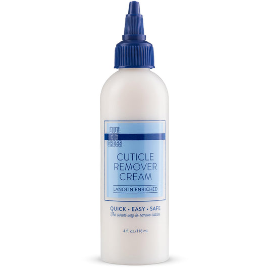 Blue Cross Cuticle Remover Cream for Dry Damaged Cuticles, Moisturizing Cuticle Softener for Nails, Professional Nail Care for Dry Manicures, Brittle Hang Nails, Made in USA, 4oz