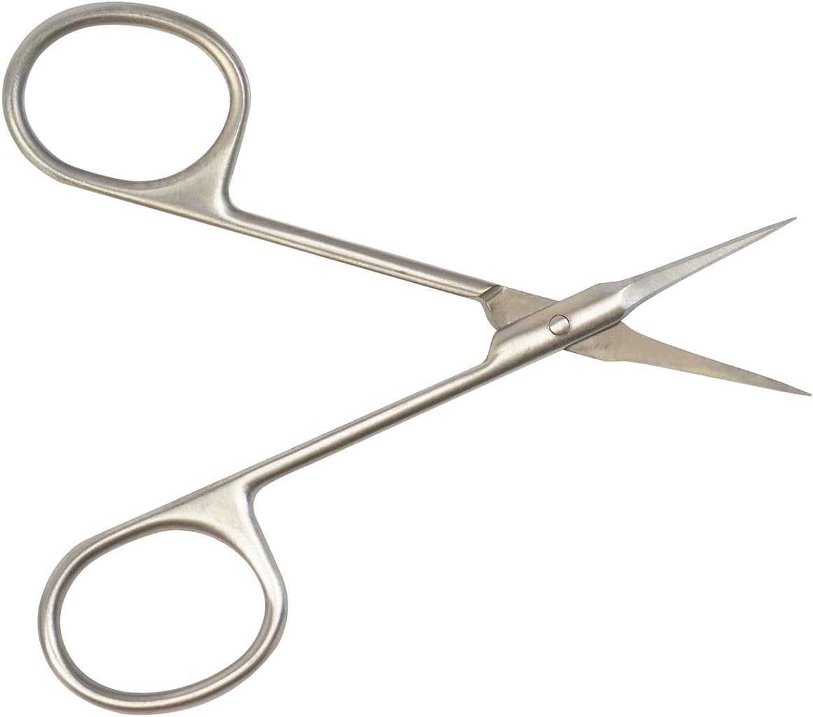 Cuticle Scissors Extra Fine Multi-purpose Beauty Scissors for Eyebrow, Eyelash, Manicure, Pedicure and Dry Skin (Straight Tip)