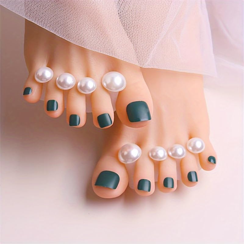 8pcs Pearl Toe Separators Silicone for Pedicure Nail Polish Gel Foot Toe Spacers Pedicures Nail Art Tools (8 White Pearls)