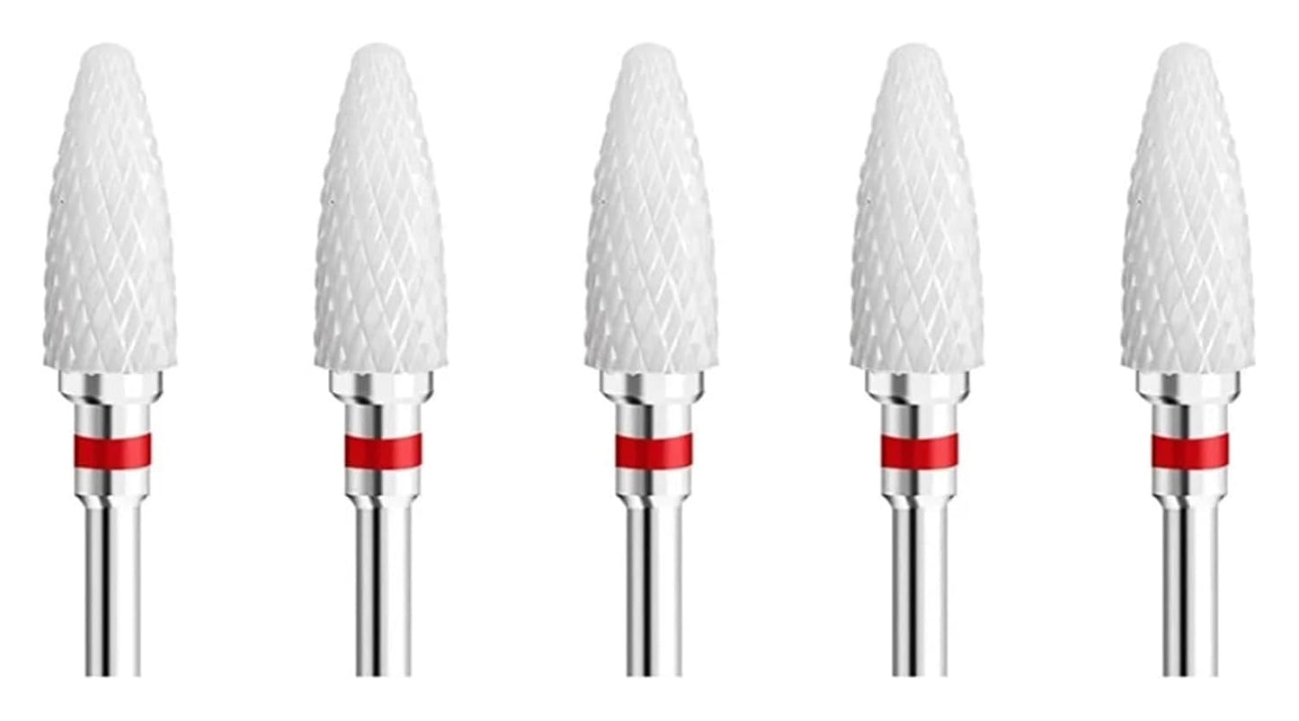 WWJN 5Pc Ceramic Nail Art Drill Bits Rotary Cutter Clean Apparatus for Manicure Nail Milling Machine Accessories Removal Nail Gel Tool