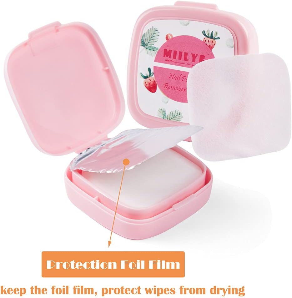 80PCS Nail Polish Remover Pads in Box, Easy to Carry | Instant Removal | Lint Free Nail Polish Wipes for Natural Air-Dried Water/Oil Based Nail Polish Soak Off