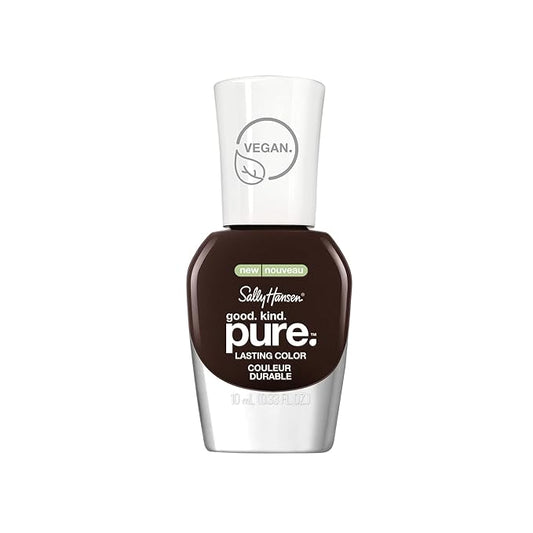 Sally Hansen Good. Kind. Pure. Nail Polish | Plant-Based, Vegan, 16-Free Formula | Opaque, Creamy | 151 Warm Cacao | Dark Brown Nail Color