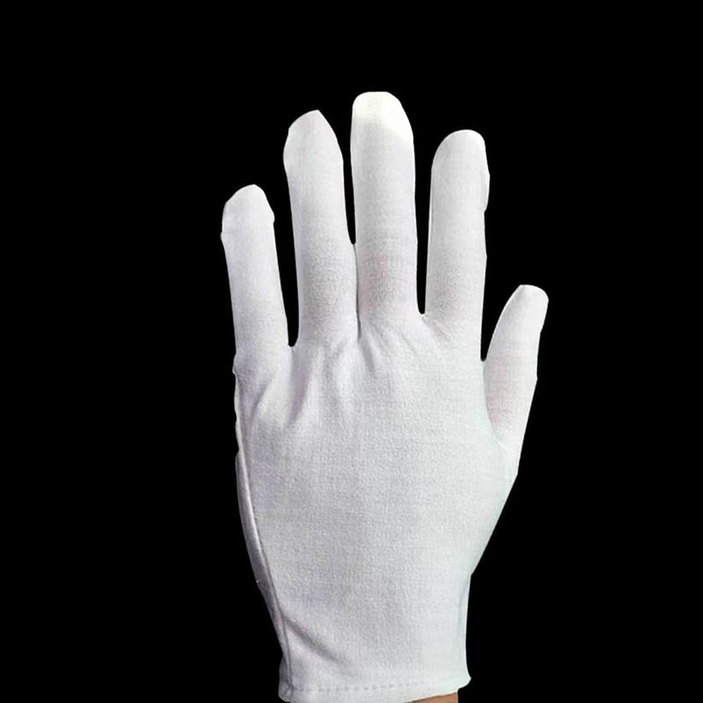 12 Pairs White Cotton Gloves for Eczema Dry Hands Breathable Work Glove Liners Moisturizing Spa Jewelry Inspection Etiquette Gloves Stretchy Fit for Men Women 24PCs Archival Photo Gloves (Large)