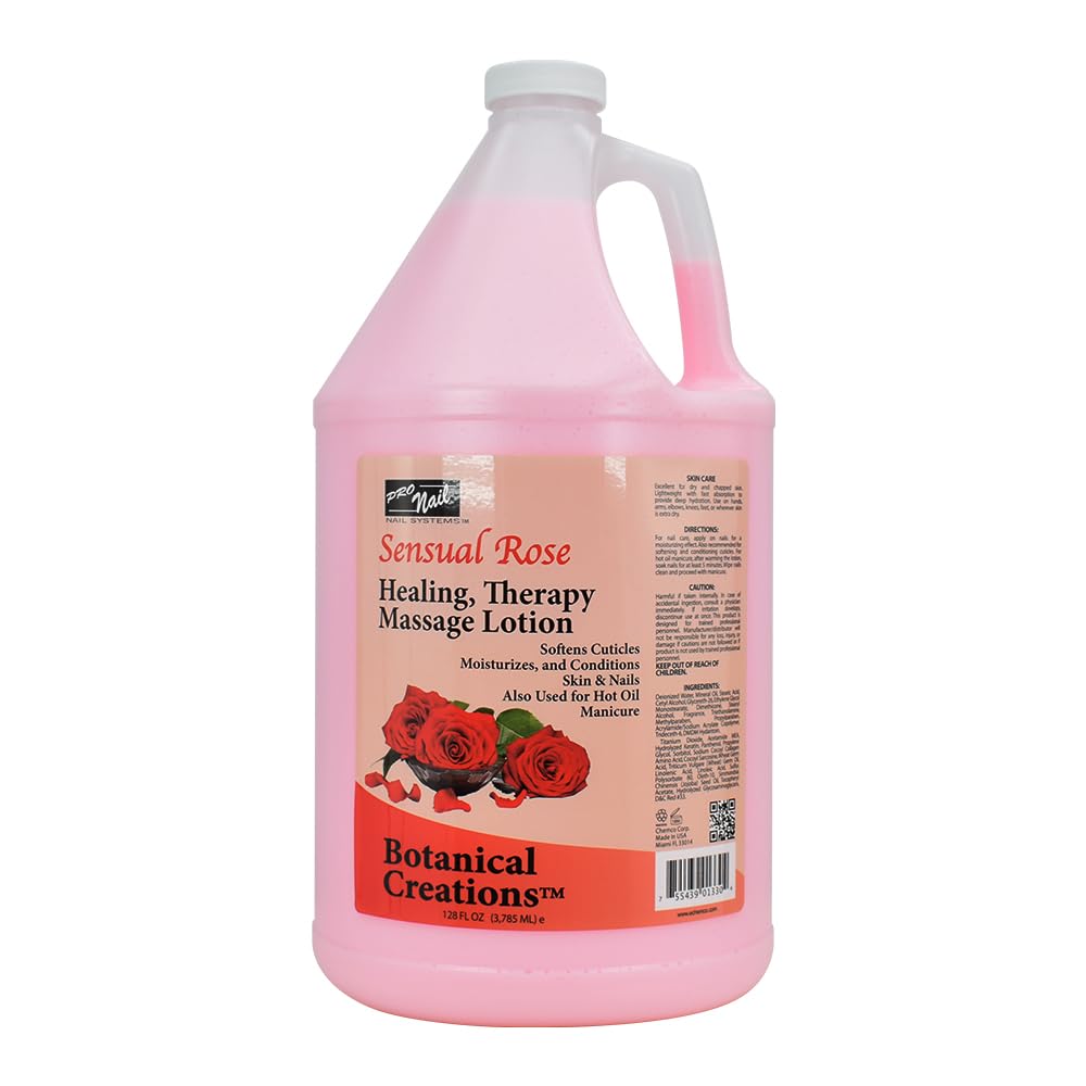 PRONAIL - Healing Therapy Massage Lotion, Sensual Rose, 128 Oz for Professional Pedicure, Body and Hot Oil Manicure