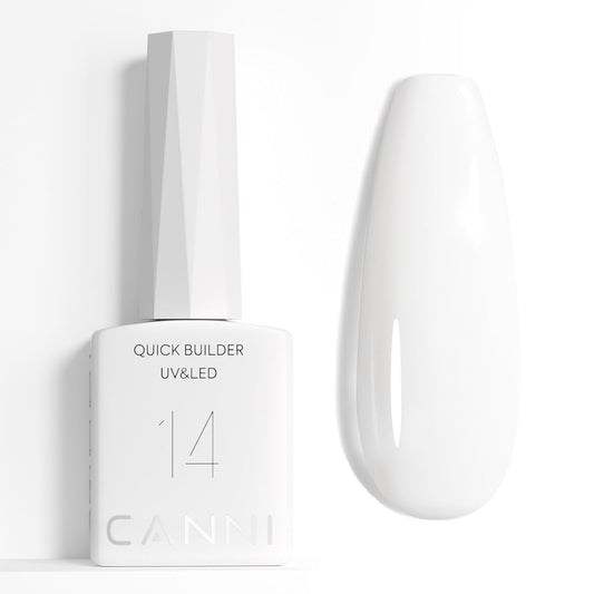 CANNI Quick Builder Nail Gel for Nails – 9ML White Soak-Off Nail Strengthening Gel for Apex Building DIY UV LED Manicure