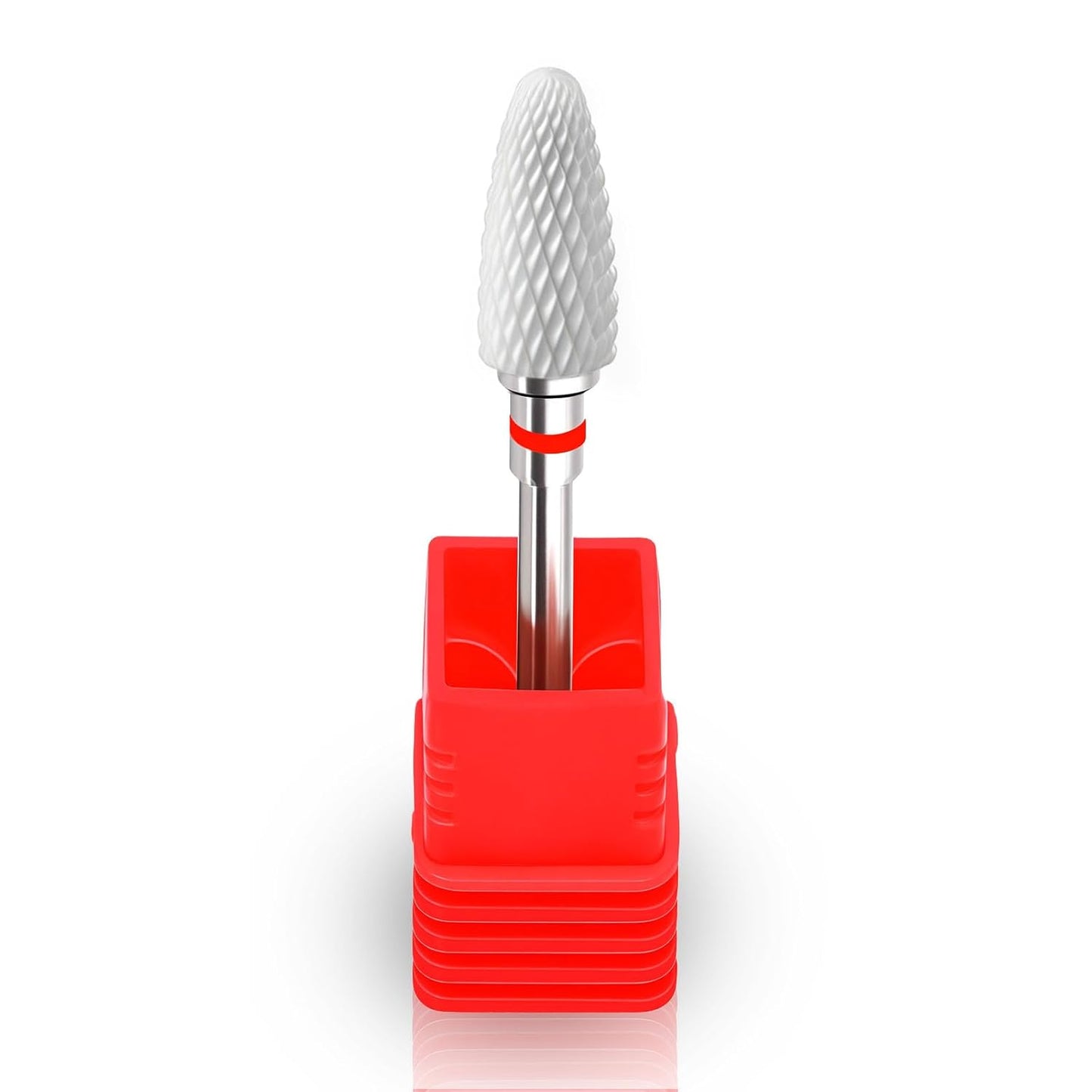 Fantexy 3/32" Ceramic Nail Drill Bit - Remove Acrylic Hard Gels Quickly and Safely,White Ceramic Cone File Bit for Nail Art,Manicure,Pedicure,Gel,Cuticle Clean(Fine - F)