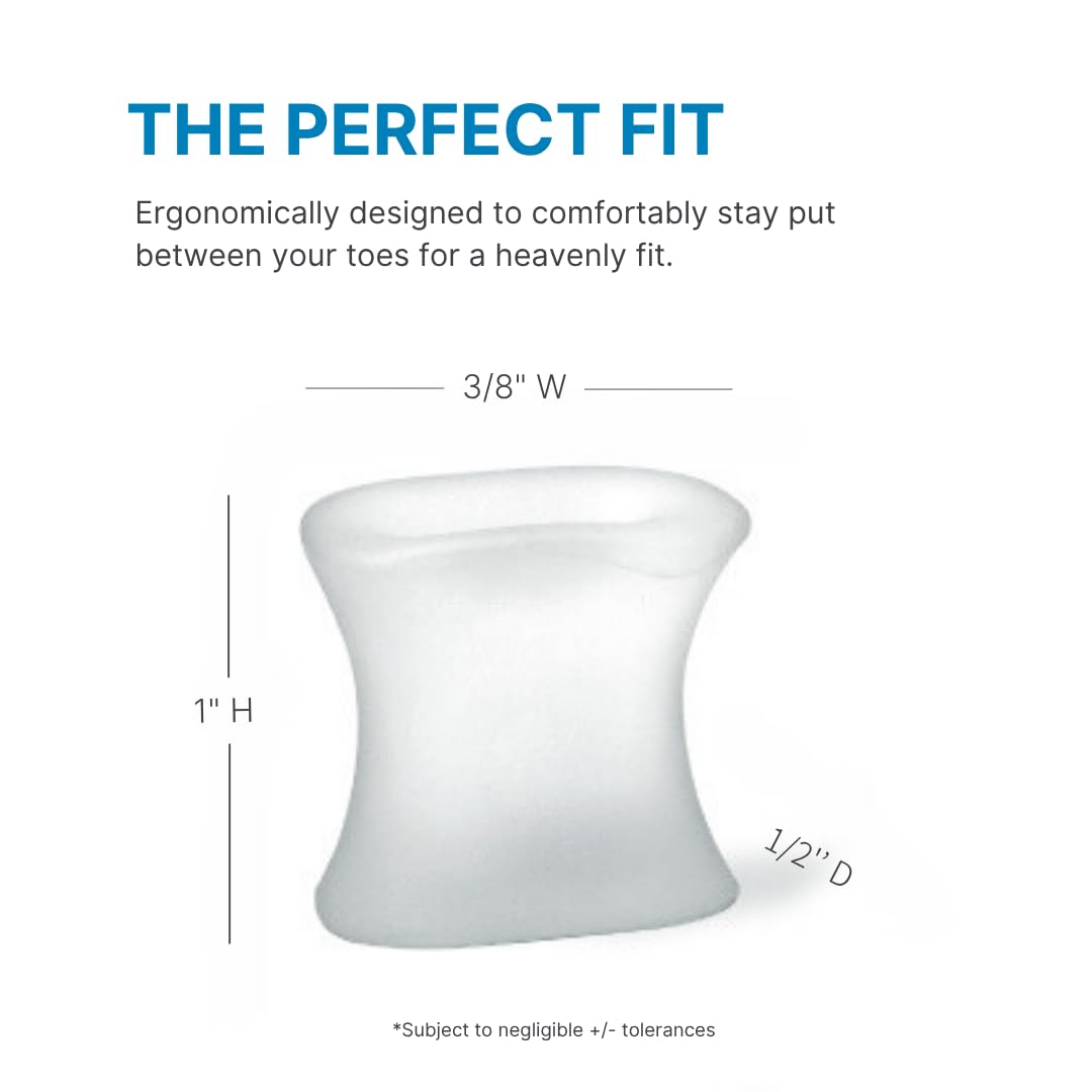 NatraCure Gel Toe Spacers - Helps with Bunions, Corns, Blisters, Rubbing & Overlapping Toes - Toe Separators for Women & Men to Correct Toes - 2 Pack