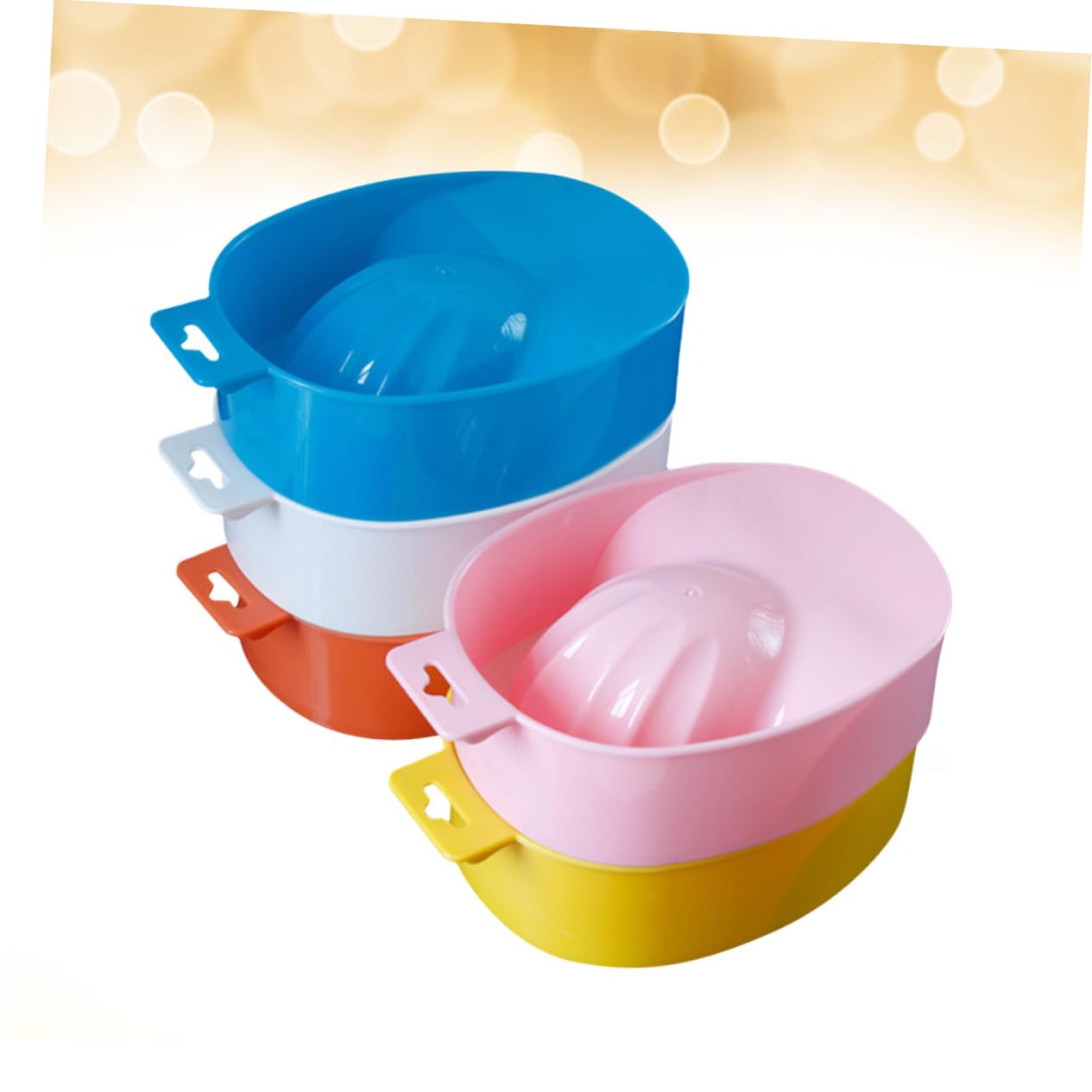 Mikinona 5pcs Nail Care Bowl Soak Tray for Manicure Nail Polish Remover Random Colors for Home Salon Use Fits Nails for Cuticle Softening Tip Removal