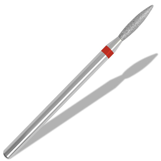 E-File Nail Drill bit with Case for Manicure and Pedicure, Russian Electric File bits, Diamond, Flame (Drop), Non Painful Efile for Nail Salon Manicure(Fine)