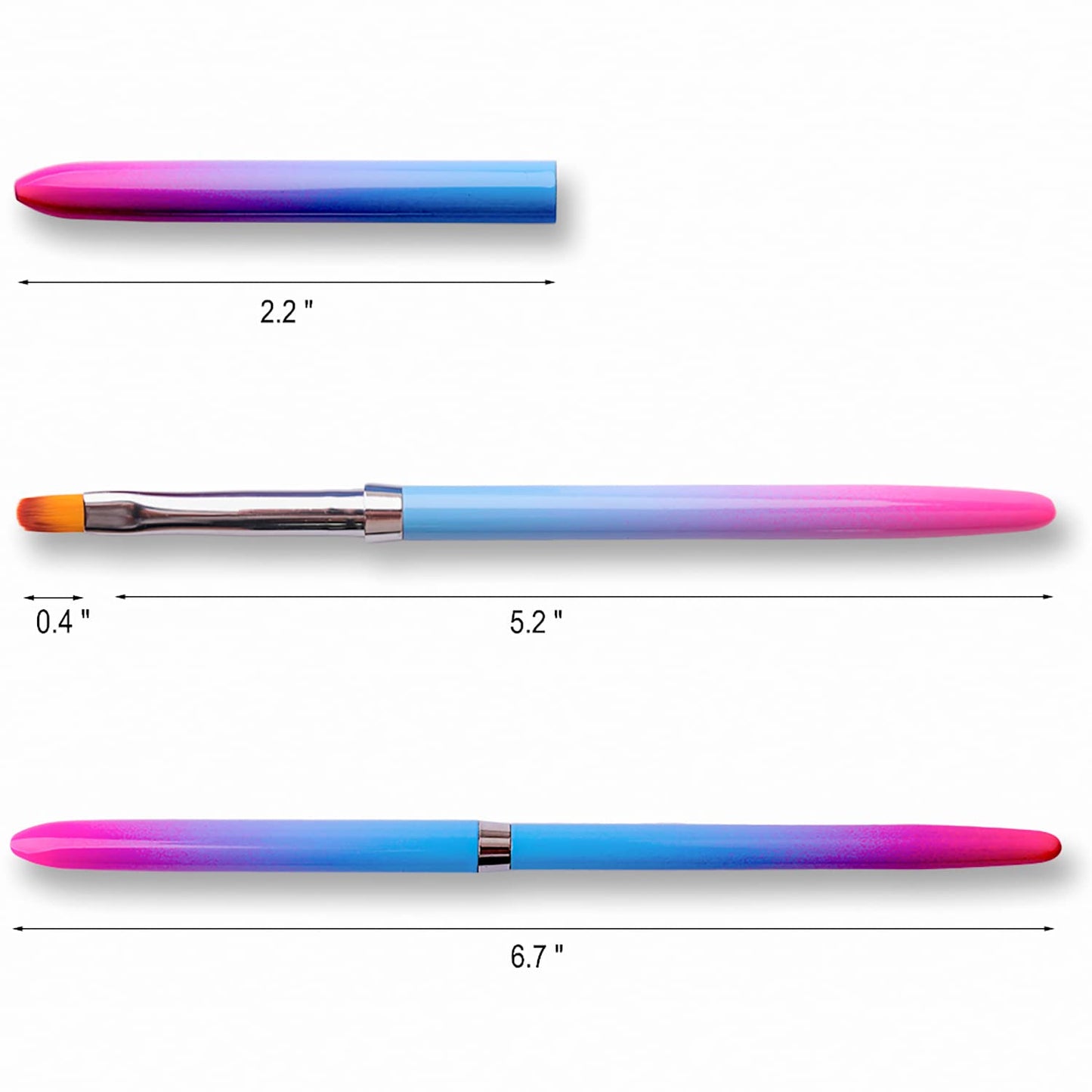 SILPECWEE 1pc Kolinsky Nail Brush, Acrylic Nail Art Brushes Nail Clean Up Brush Nail Design Tool Nail Painting Kit UV Gel Polish Nail Pen Manicure Brush Nail Art Tools Nails Supplies