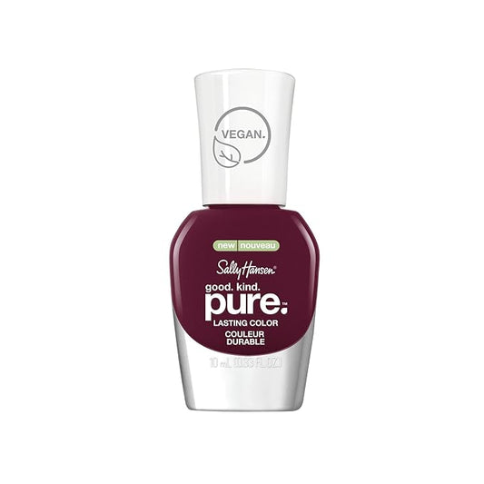 Sally Hansen Good. Kind. Pure. Nail Polish | Plant-Based, Vegan, 16-Free Formula | Opaque, Shiny | 330 Beet It | Deep Plum Nail Color