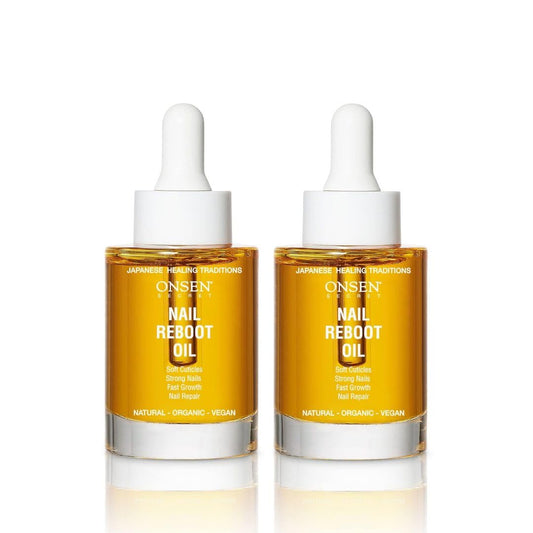 Onsen Secret Nail & Cuticle Repair Oil (2x30ml) - Dry Oil Formula - Japanese Tsubaki, Tea Tree & Jojoba - Strengthens Nails, Repairs Cuticles, Hydrates Skin & Hair - Natural & Vegan