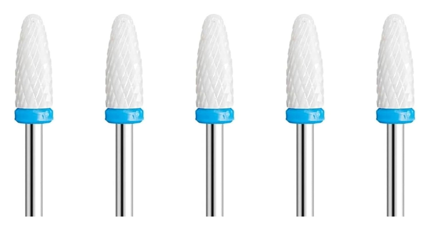 WWJN 5Pc Ceramic Nail Art Drill Bits Rotary Cutter Clean Apparatus for Manicure Nail Milling Machine Accessories Removal Nail Gel Tool