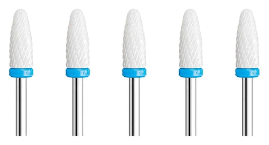 WWJN 5Pc Ceramic Nail Art Drill Bits Rotary Cutter Clean Apparatus for Manicure Nail Milling Machine Accessories Removal Nail Gel Tool