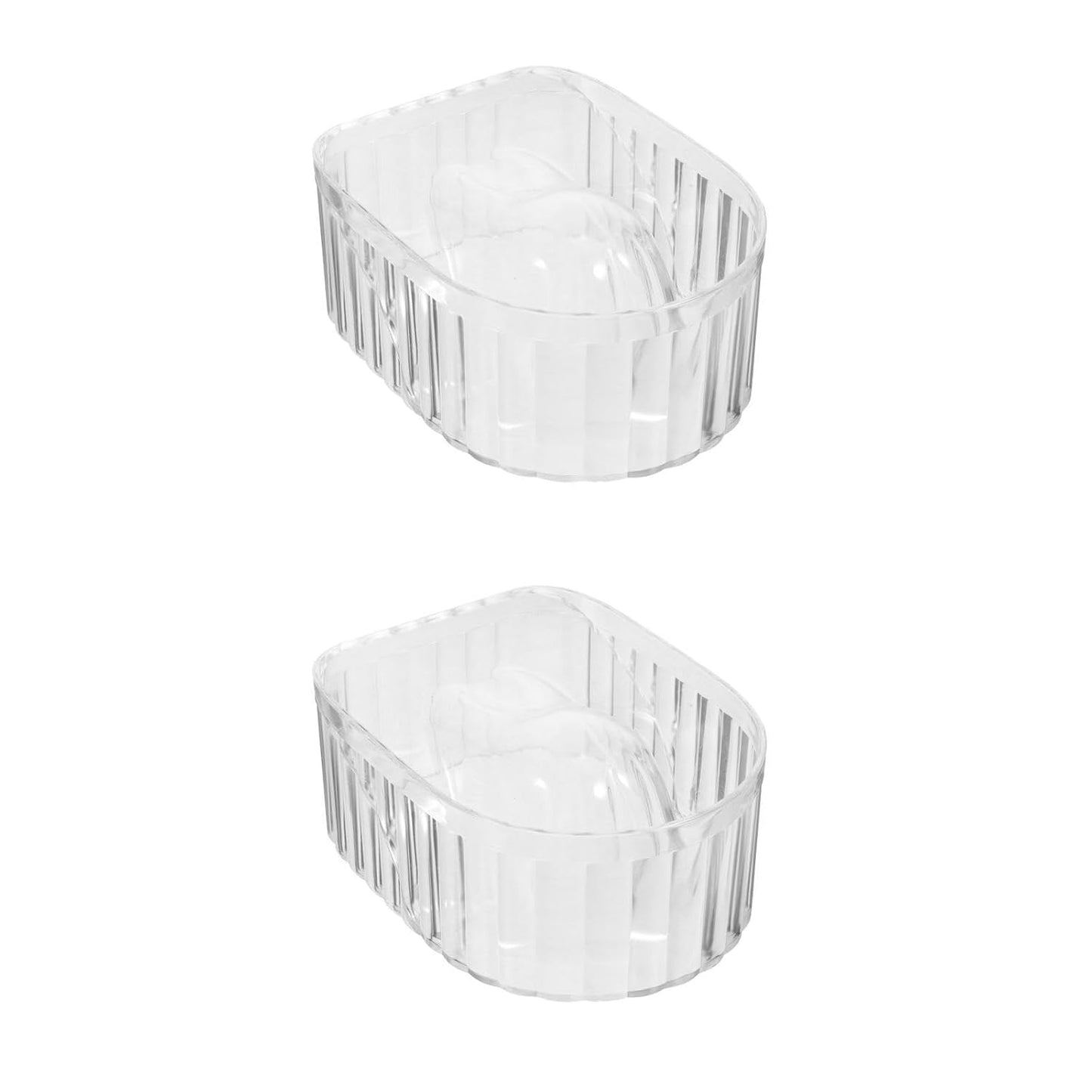 FRCOLOR 2Pcs Nail Soaking Bowls Clear Acrylic Soak Off Bowl Off Gel Polish Remover Manicure Hand Nail Removing Tray Warm Water Container for Home and Salon use