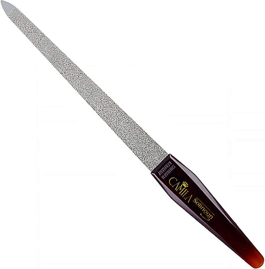 CS19 Sapphire Metal Nail File for Natural Nails Fingernail and Toenail Care, 8" Double Sided Coarse and Fine for Manicure and Pedicure