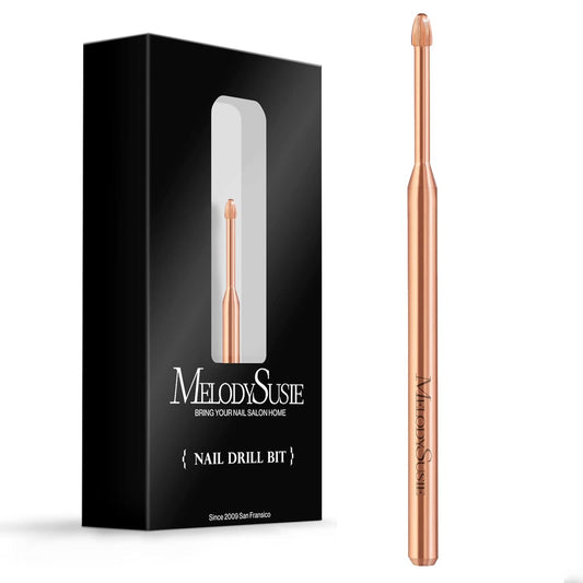MelodySusie Cuticle Clean Nail Drill Bit 3/32'', Professional Safety Carbide Under Nail Cleaner Nail Bit for Cuticle Dead Skin Nail Prepare, Two Way Rotate, Nail Salon Supply(Rose Gold, Fine)