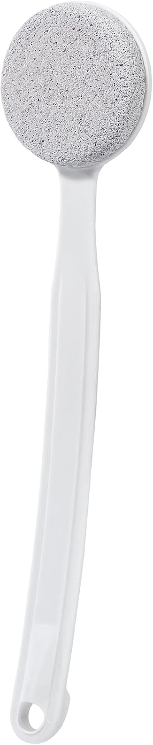 Pumice Stone for Feet with Long Handle 13.7", Hard Skin Callus Remover, Scrubber and Exfoliator for Dead Dry Skin, Softer & Smoother Feet, Pedicure Tool (Curved)