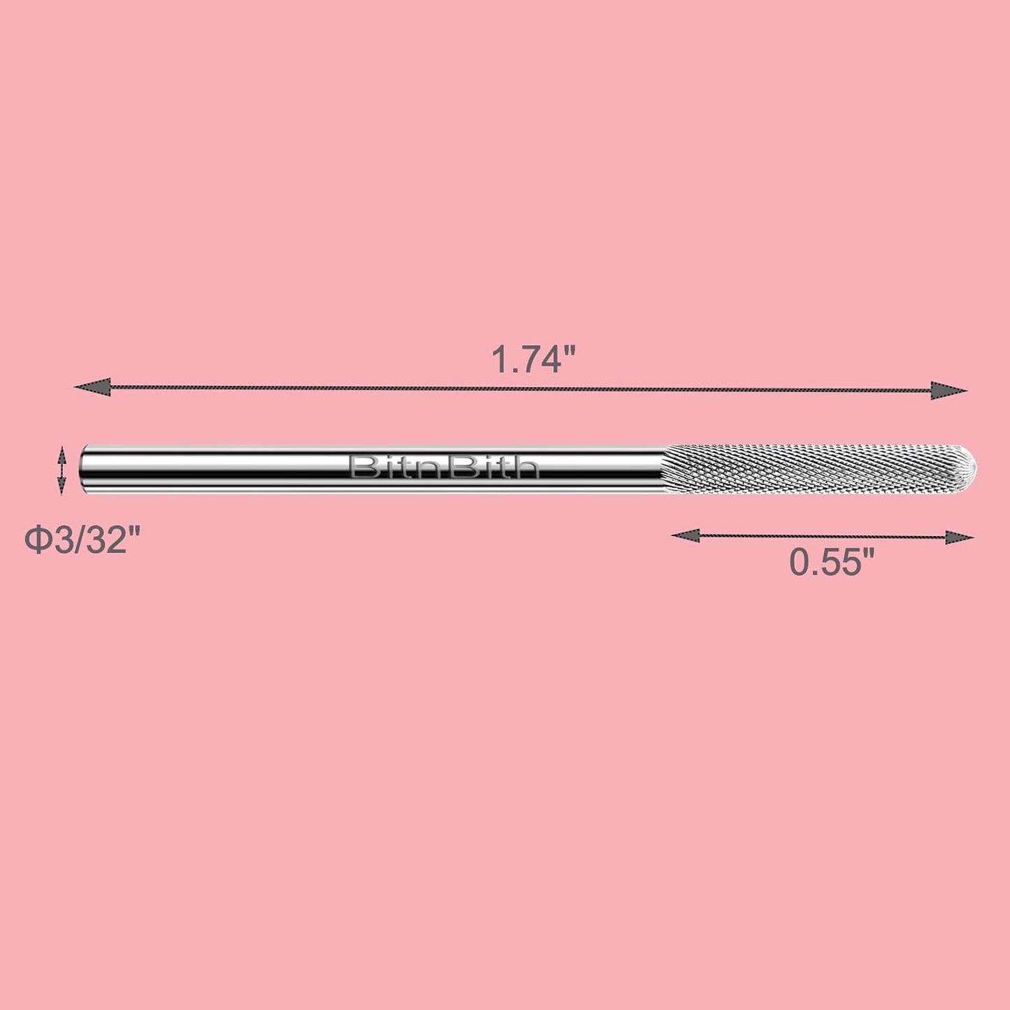 Nail Drill Bit Nature Nail Buffer Drill Bit 3/32",Professional Safety Carbide Nail Prepare Bit for Cuticle Dead Skin Cleaning Nail Bed File 2-Way Rotate for Manicure Home Salon,3XF-Round