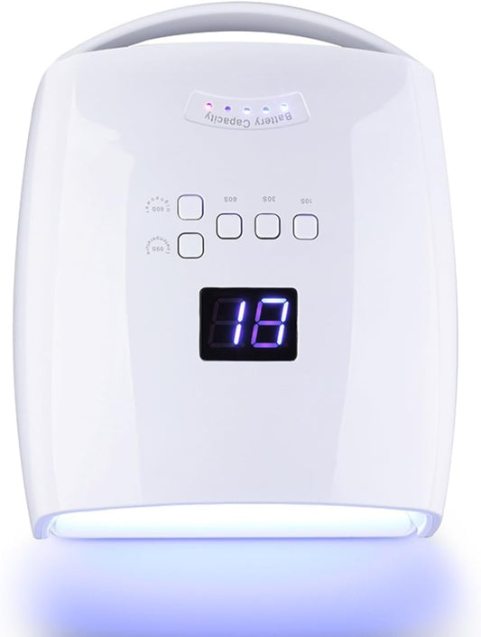 48W Professional Rechargeable UV/LED Nail Lamp, Cordless Gel Nail Dryer with Auto Sensor & Digital Display, 4 Timer Setting Quick Curing Light for Home Salon