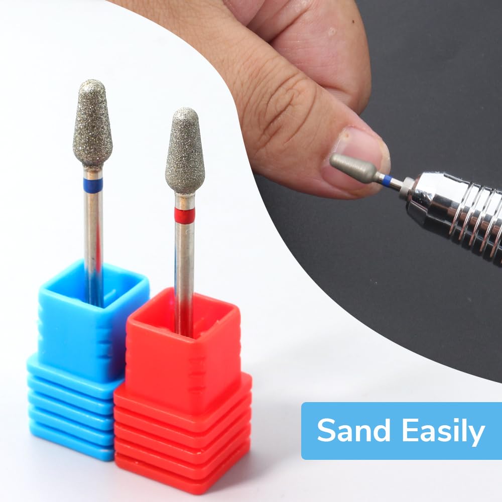 QUNZHAO 2Pcs Diamond Nail Drill Bits Carbide Conical Micro Cuticle Remover Bit for Under Nail Dead Skin Cleaning Cuticle Remove Nail Art Design Manicure(03 set)