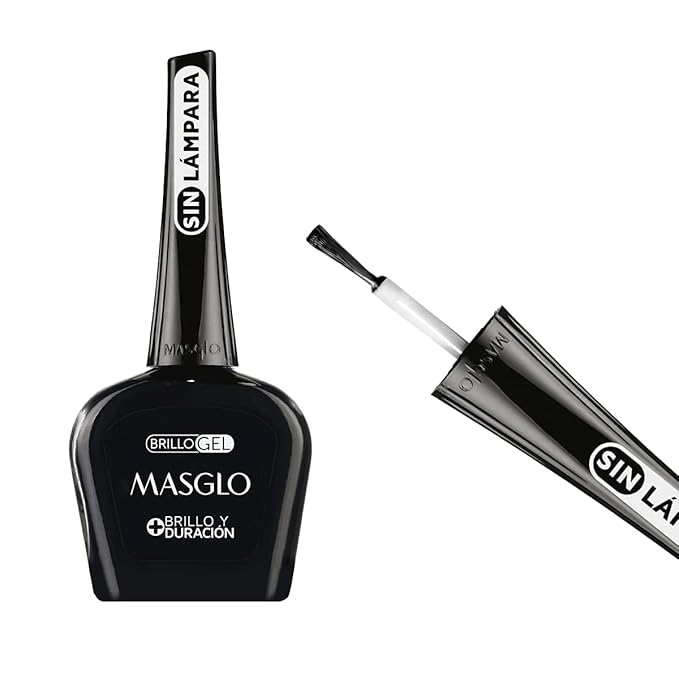 MASGLO Tradicional – Set of 4 Nail Polishes (2 Base Coat & 2 Top Coat), Up to 7 Days of Wear, Glossy Finish – (0.5 oz Each)