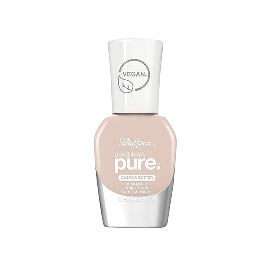 Sally Hansen Good. Kind. Pure. Nail Polish | Plant-Based, Vegan, 16-Free Formula | Sheer, Glossy | 30 Cashew Butter | Nude Beige Nail Color