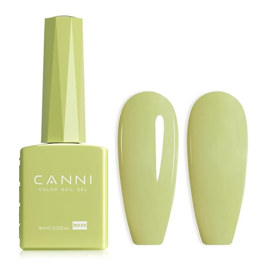 CANNI Pastel Green Gel Nail Polish, 1Pcs Sage Light Green Gel Polish Lime Mint Color High Gloss Soak Off U V French Nail Manicure Salon DIY