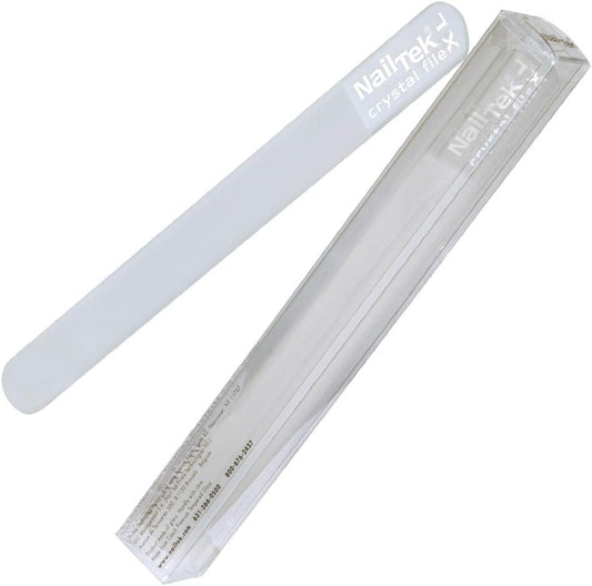 Nail Tek Crystal File – 7" Durable Glass Nail File with Case, Travel-Friendly Manicure & Pedicure Tool for Smooth, Healthy Nails, XL, 1-Pack