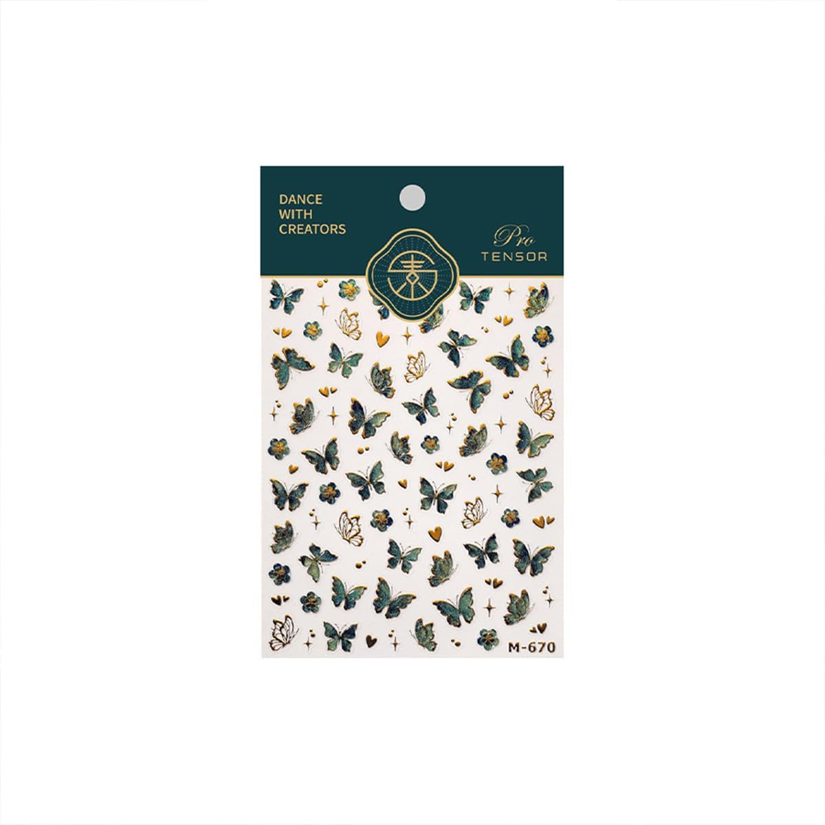 Butterfly Nail Art Stickers Decals 5D Embossed Butterfly Nail Decals Green Butterfly Gold Heart Star Nail Stickers Self Adhesive Nail Decals Cute Butterfly Nail Stickers for Women Manicure Nails Art