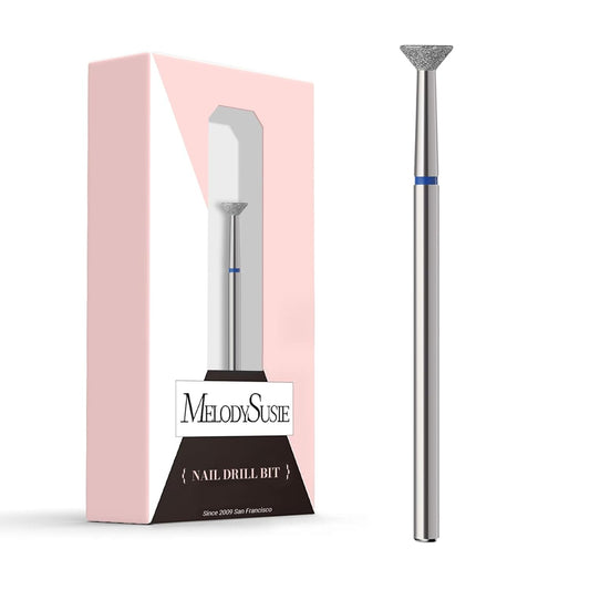 MelodySusie 5mm Inverted Tapered Cuticle Clean Nail Drill Bit 3/32'', Professional Safety Carbide Diamond Under Nail Cleaner for Cuticle Dead Skin Nail Prepare, Beginners Bits, Series Bit-S, Medium
