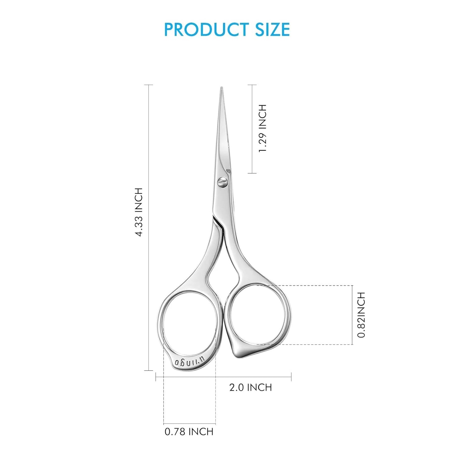 LIVINGO Nail Scissors - Precision Grooming Sharp Blade Pointed Tip Manicure Cuticle Trimming Fingernails, Toenails, Stainless Steel