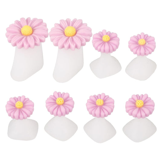 Uonlytech Shims 8Pcs Silicone Toe Separators, Daisy Flower Toe Separators Foot Toe Spacers Separators Bunion Corrector for Pedicures Nail Polish Salon, Purple Splitter