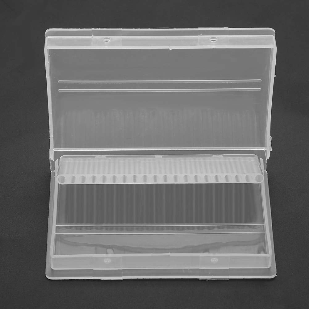 Nail Drill Bit Case, 20 Slots Nail Drill Bit Case Holder Manicure Tool Organizer Displayer Stand Nail File Bit Case Holder