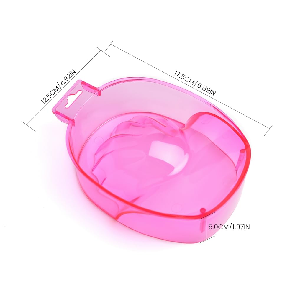 Nail Spa Soak Bowl Gel Polishing Remover Manicure Soaking Bowl Clear Acrylic Nail Soak Bowl Warm Water Bowl Hand Bowl With Handle Hand Care Tools, Rose Red